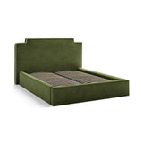 Princess Bett mit Kopfteil und Stauraum aus Samt in Elfenbein / Armeegrün (Magic Velvet 2256,Magic Velvet 2295), 140x200 cm von Micadoni – Bild 5