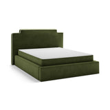 Princess Bett mit Kopfteil und Stauraum aus Samt in Elfenbein / Armeegrün (Magic Velvet 2256,Magic Velvet 2295), 160x200 cm von Micadoni – Bild 4
