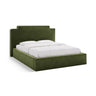 Princess Bett mit Kopfteil und Stauraum aus Samt in Elfenbein / Armeegrün (Magic Velvet 2256,Magic Velvet 2295), 180x200 cm von Micadoni – Bild 1