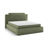 Princess Bett mit Kopfteil und Stauraum aus Samt in Elfenbein / Grün (Magic Velvet 2256,Magic Velvet 2243), 140x200 cm von Micadoni – Bild 4