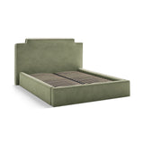 Princess Bett mit Kopfteil und Stauraum aus Samt in Elfenbein / Grün (Magic Velvet 2256,Magic Velvet 2243), 140x200 cm von Micadoni – Bild 5
