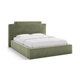 Princess Bett mit Kopfteil und Stauraum aus Samt in Elfenbein / Grün (Magic Velvet 2256,Magic Velvet 2243), 180x200 cm von Micadoni – Bild 1