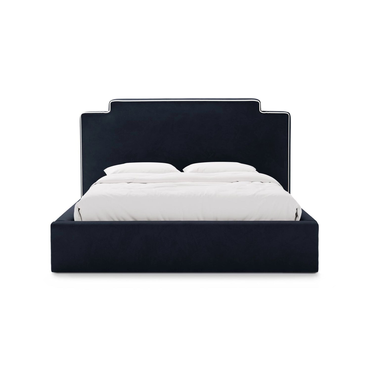 Princess Bett mit Kopfteil und Stauraum aus Samt in Elfenbein / Königsblau (Magic Velvet 2256,Magic Velvet 2204), 140x200 cm von Micadoni – Bild 3