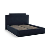Princess Bett mit Kopfteil und Stauraum aus Samt in Elfenbein / Königsblau (Magic Velvet 2256,Magic Velvet 2204), 140x200 cm von Micadoni – Bild 5