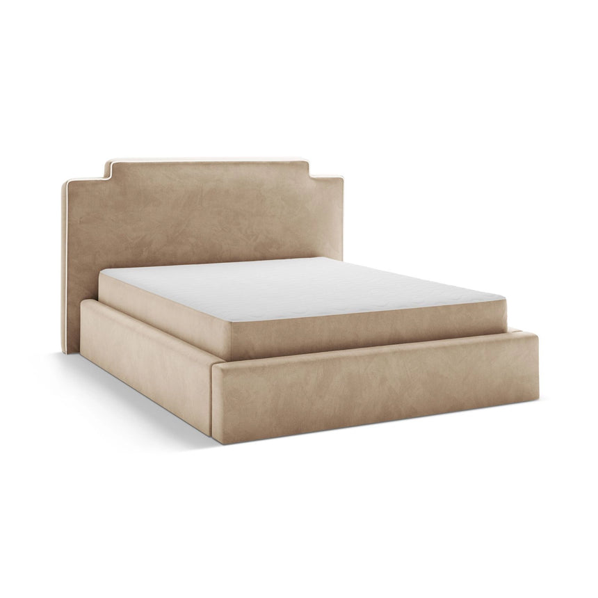 Princess Bett mit Kopfteil und Stauraum aus Samt in Elfenbein / Mandelbeige (Magic Velvet 2256,Magic Velvet 2282), 180x200 cm von Micadoni – Bild 4