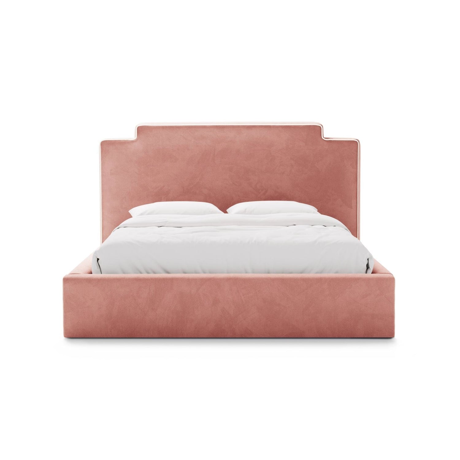 Princess Bett mit Kopfteil und Stauraum aus Samt in Elfenbein / Pink (Magic Velvet 2256,Magic Velvet 2257), 140x200 cm von Micadoni – Bild 3