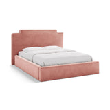 Princess Bett mit Kopfteil und Stauraum aus Samt in Elfenbein / Pink (Magic Velvet 2256,Magic Velvet 2257), 160x200 cm von Micadoni – Bild 1