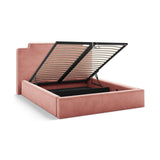 Princess Bett mit Kopfteil und Stauraum aus Samt in Elfenbein / Pink (Magic Velvet 2256,Magic Velvet 2257), 160x200 cm von Micadoni – Bild 6