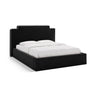 Princess Bett mit Kopfteil und Stauraum aus Samt in Elfenbein / Schwarz (Magic Velvet 2256,Magic Velvet 2219), 140x200 cm von Micadoni – Bild 1