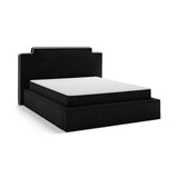 Princess Bett mit Kopfteil und Stauraum aus Samt in Elfenbein / Schwarz (Magic Velvet 2256,Magic Velvet 2219), 140x200 cm von Micadoni – Bild 4