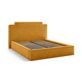 Princess Bett mit Kopfteil und Stauraum aus Samt in Elfenbein / Senf (Magic Velvet 2256,Magic Velvet 2288), 140x200 cm von Micadoni – Bild 5