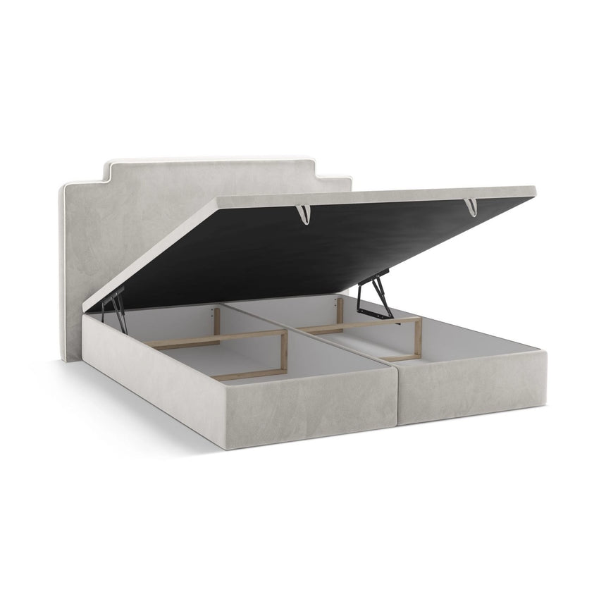Princess Boxspringbett mit Kopfteil und Stauraum aus Samt, 140x200 cm von Micadoni – Bild 5