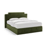 Princess Boxspringbett mit Kopfteil und Stauraum aus Samt in Elfenbein / Armeegrün (Magic Velvet 2256,Magic Velvet 2295), 140x200 cm von Micadoni – Bild 1