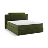 Princess Boxspringbett mit Kopfteil und Stauraum aus Samt in Elfenbein / Armeegrün (Magic Velvet 2256,Magic Velvet 2295), 180x200 cm von Micadoni – Bild 4