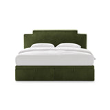 Princess Boxspringbett mit Kopfteil und Stauraum aus Samt in Elfenbein / Armeegrün (Magic Velvet 2256,Magic Velvet 2295), 200x200 cm von Micadoni – Bild 3