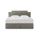 Princess Boxspringbett mit Kopfteil und Stauraum aus Samt in Elfenbein / Dunkles Grau (Magic Velvet 2256,Magic Velvet 2241), 140x200 cm von Micadoni – Bild 3