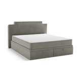 Princess Boxspringbett mit Kopfteil und Stauraum aus Samt in Elfenbein / Dunkles Grau (Magic Velvet 2256,Magic Velvet 2241), 140x200 cm von Micadoni – Bild 4