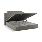 Princess Boxspringbett mit Kopfteil und Stauraum aus Samt in Elfenbein / Dunkles Grau (Magic Velvet 2256,Magic Velvet 2241), 200x200 cm von Micadoni – Bild 5