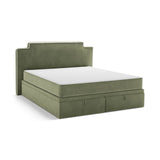 Princess Boxspringbett mit Kopfteil und Stauraum aus Samt in Elfenbein / Grün (Magic Velvet 2256,Magic Velvet 2243), 140x200 cm von Micadoni – Bild 4