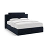 Princess Boxspringbett mit Kopfteil und Stauraum aus Samt in Elfenbein / Königsblau (Magic Velvet 2256,Magic Velvet 2204), 200x200 cm von Micadoni – Bild 1
