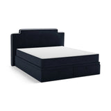 Princess Boxspringbett mit Kopfteil und Stauraum aus Samt in Elfenbein / Königsblau (Magic Velvet 2256,Magic Velvet 2204), 200x200 cm von Micadoni – Bild 4
