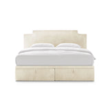 Princess Boxspringbett mit Kopfteil und Stauraum aus Samt in Elfenbein (Magic Velvet 2256), 140x200 cm von Micadoni – Bild 3