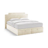 Princess Boxspringbett mit Kopfteil und Stauraum aus Samt in Elfenbein (Magic Velvet 2256), 200x200 cm von Micadoni – Bild 1