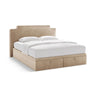 Princess Boxspringbett mit Kopfteil und Stauraum aus Samt in Elfenbein / Mandelbeige (Magic Velvet 2256,Magic Velvet 2282), 200x200 cm von Micadoni – Bild 1
