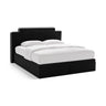 Princess Boxspringbett mit Kopfteil und Stauraum aus Samt in Elfenbein / Schwarz (Magic Velvet 2256,Magic Velvet 2219), 140x200 cm von Micadoni – Bild 1