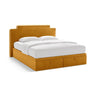Princess Boxspringbett mit Kopfteil und Stauraum aus Samt in Elfenbein / Senf (Magic Velvet 2256,Magic Velvet 2288), 180x200 cm von Micadoni – Bild 1