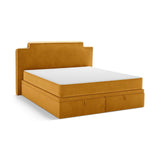 Princess Boxspringbett mit Kopfteil und Stauraum aus Samt in Elfenbein / Senf (Magic Velvet 2256,Magic Velvet 2288), 180x200 cm von Micadoni – Bild 4