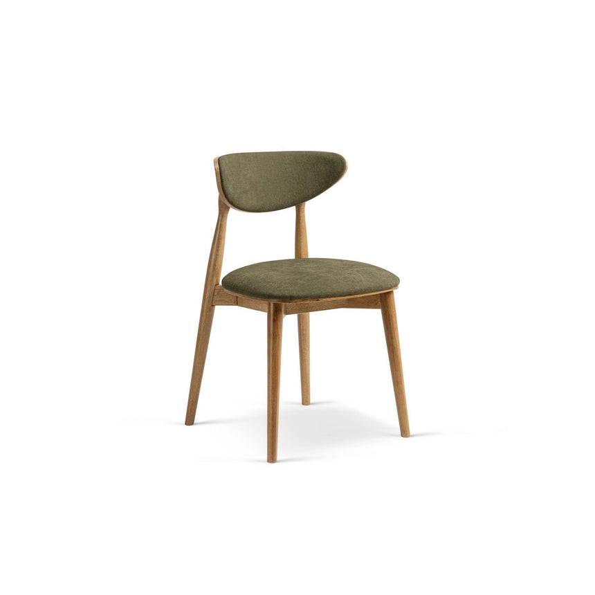 Rina Essstuhl, Gestell in Braun, aus Chenille (Reb18) in Light Green von Micadoni – Bild 1