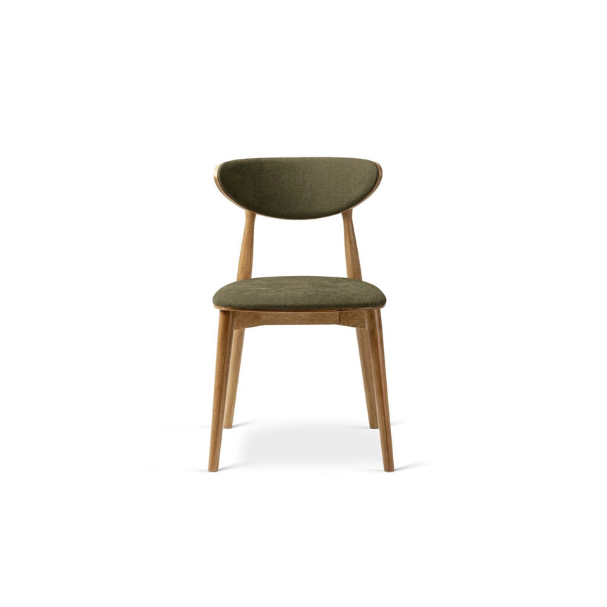 Rina Essstuhl, Gestell in Braun, aus Chenille (Reb18) in Light Green von Micadoni – Bild 3