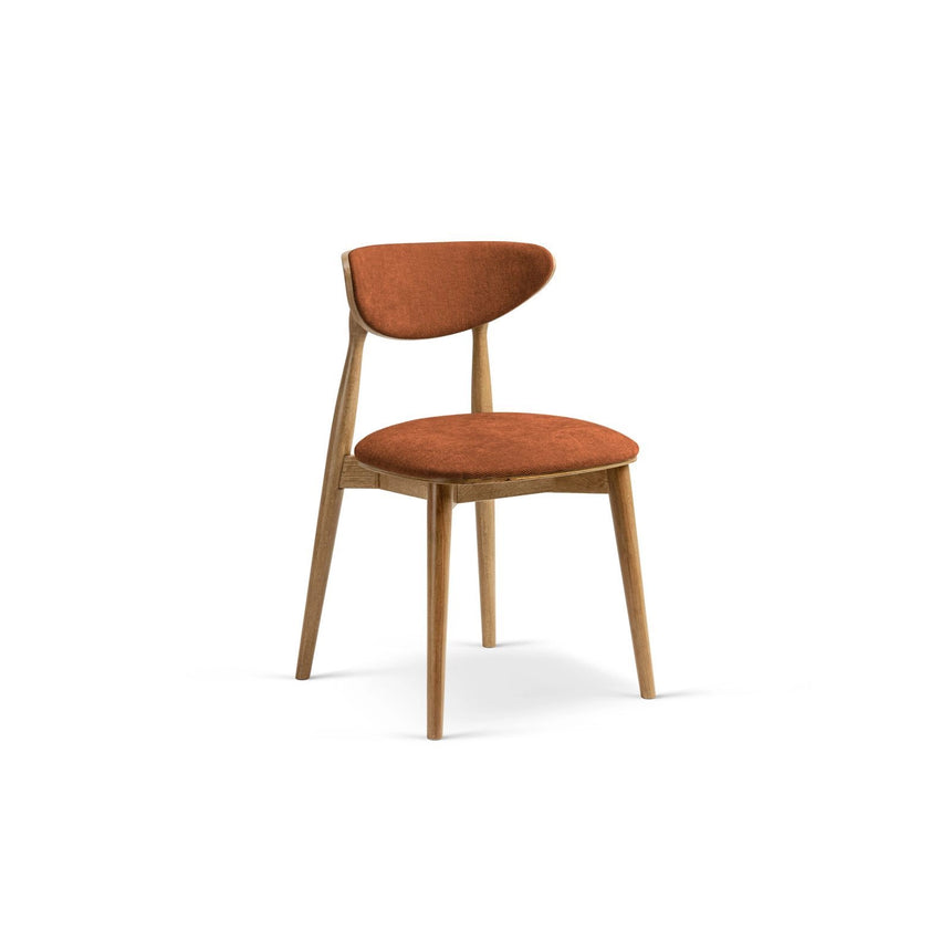 Rina Essstuhl, Gestell in Braun, aus Chenille (Reb20) in Orange von Micadoni – Bild 1