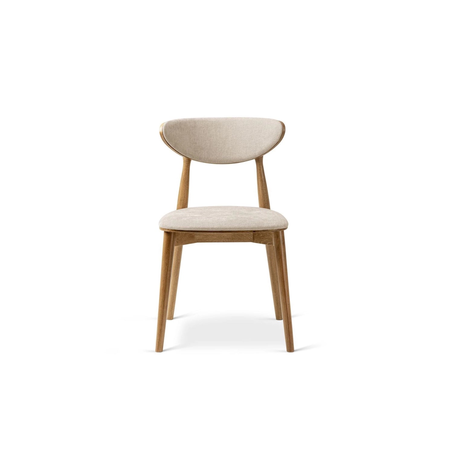 Rina Essstuhl, Gestell in Braun, aus Chenille (Reb25) in Beige von Micadoni – Bild 3
