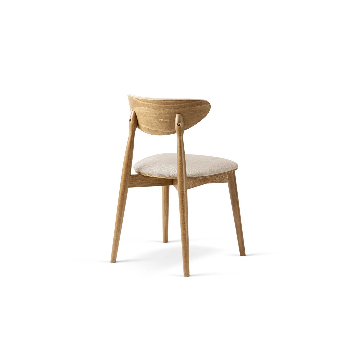 Rina Essstuhl, Gestell in Braun, aus Chenille (Reb25) in Beige von Micadoni – Bild 4