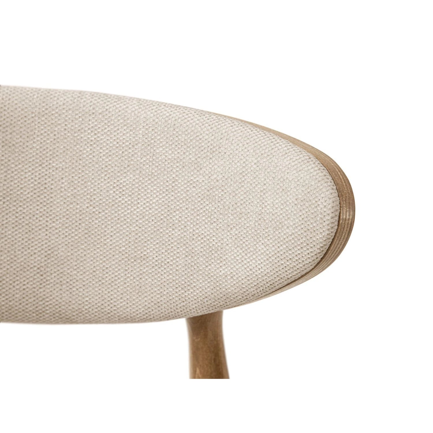 Rina Essstuhl, Gestell in Braun, aus Chenille (Reb25) in Beige von Micadoni – Bild 5