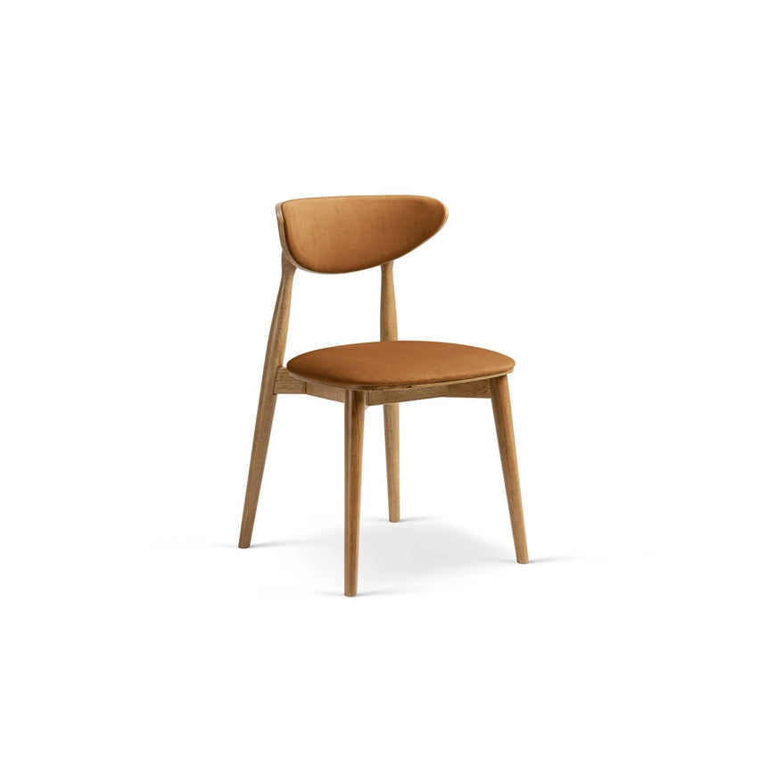 Rina Essstuhl, Gestell in Braun, aus Samt (Ma2286) in Camel von Micadoni – Bild 1