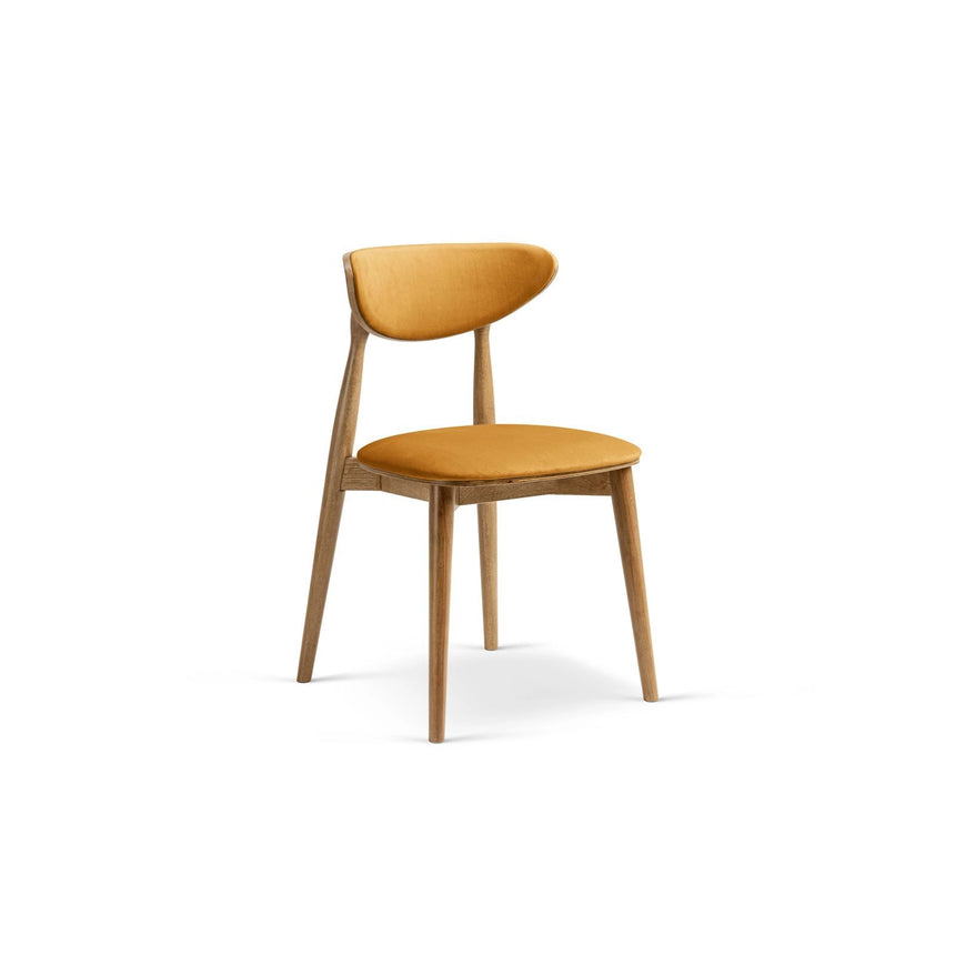 Rina Essstuhl, Gestell in Braun, aus Samt (Ma2288) in Mustard von Micadoni – Bild 1