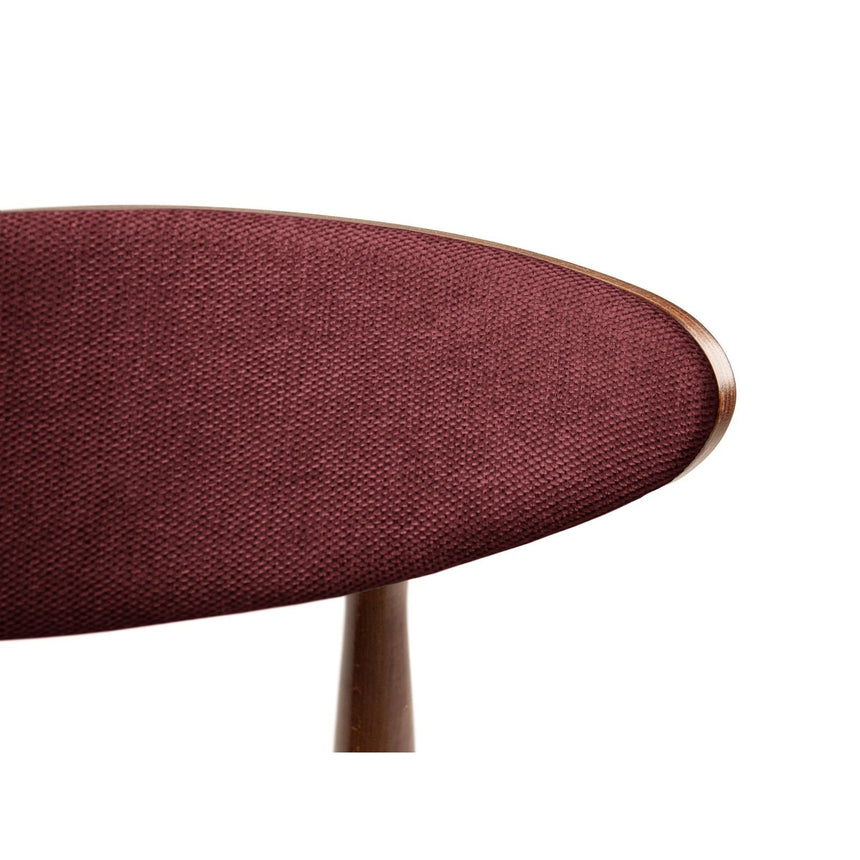 Rina Essstuhl, Gestell in Dunkelbraun, aus Chenille (Reb10) in Bordeaux von Micadoni – Bild 5