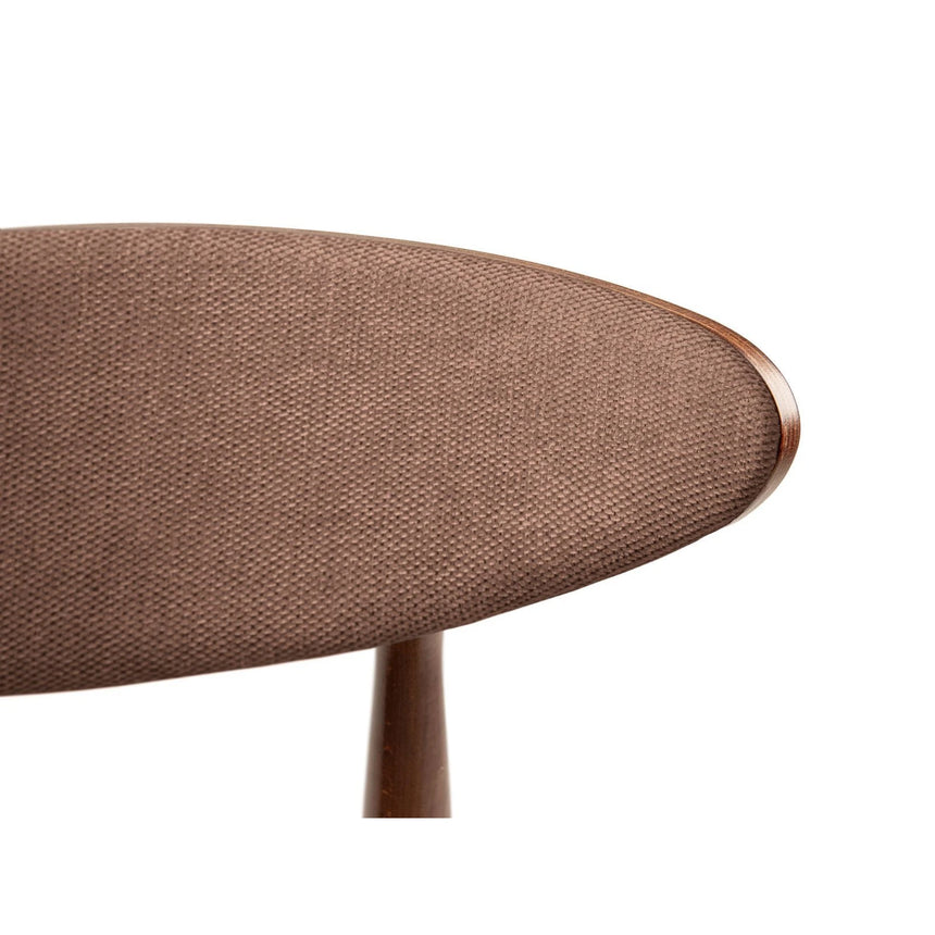 Rina Essstuhl, Gestell in Dunkelbraun, aus Chenille (Reb8) in Dark Pink von Micadoni – Bild 5