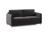 Simo 3-Sitzer Sofa mit Schlaffunktion, ausklappbar, aus Samt in Dunkelgrau (Salvador 18), 184x102 cm von Micadoni – Bild 3