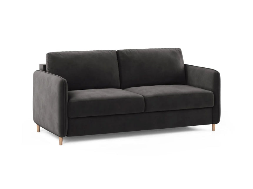 Simo 3-Sitzer Sofa mit Schlaffunktion, ausklappbar, aus Samt in Dunkelgrau (Salvador 18), 184x102 cm von Micadoni – Bild 3