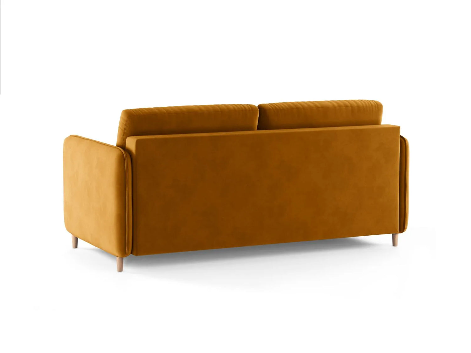 Simo 3-Sitzer Sofa mit Schlaffunktion, ausklappbar, aus Samt in Gelb (Salvador 10), 184x102 cm von Micadoni – Bild 5