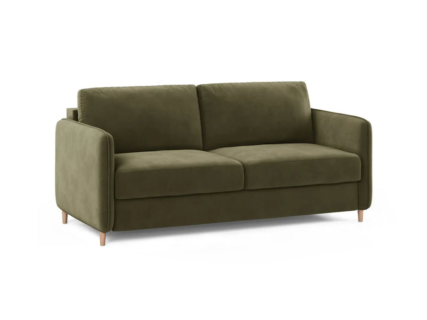 Simo 3-Sitzer Sofa mit Schlaffunktion, ausklappbar, aus Samt in Grün (Salvador 8), 184x102 cm von Micadoni – Bild 3