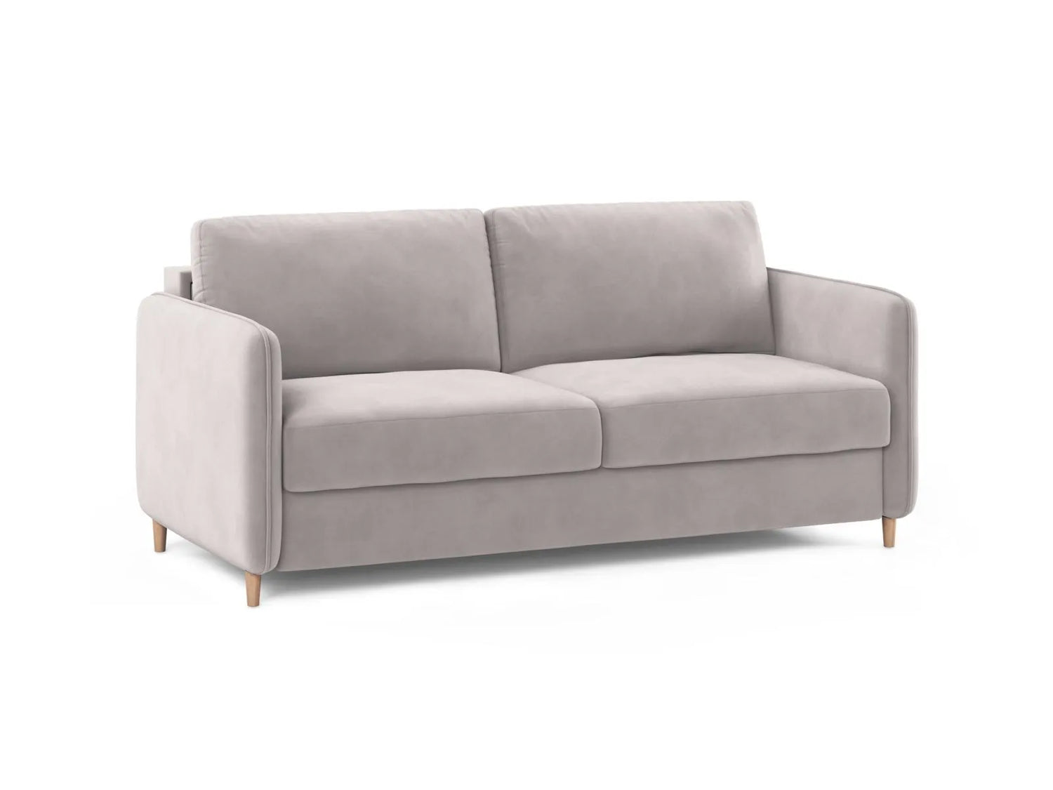Simo 3-Sitzer Sofa mit Schlaffunktion, ausklappbar, aus Samt in Hellgrau (Salvador 16), 184x102 cm von Micadoni – Bild 3