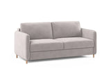 Simo 3-Sitzer Sofa mit Schlaffunktion, ausklappbar, aus Samt in Hellgrau (Salvador 16), 184x102 cm von Micadoni – Bild 3