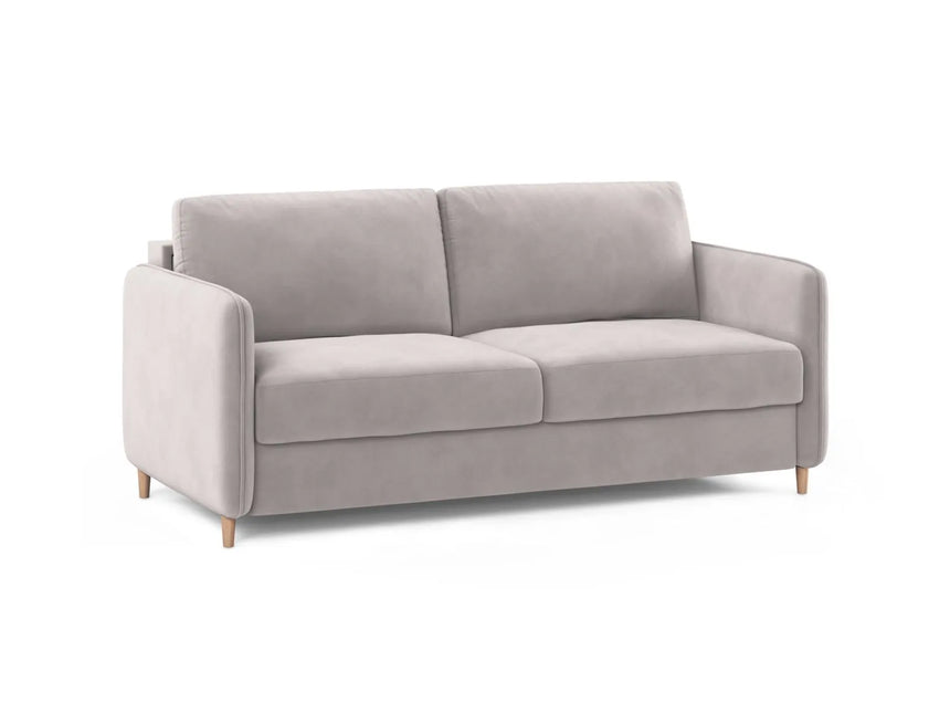 Simo 3-Sitzer Sofa mit Schlaffunktion, ausklappbar, aus Samt in Hellgrau (Salvador 16), 184x102 cm von Micadoni – Bild 3