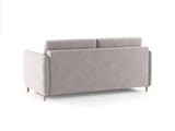 Simo 3-Sitzer Sofa mit Schlaffunktion, ausklappbar, aus Samt in Hellgrau (Salvador 16), 184x102 cm von Micadoni – Bild 5