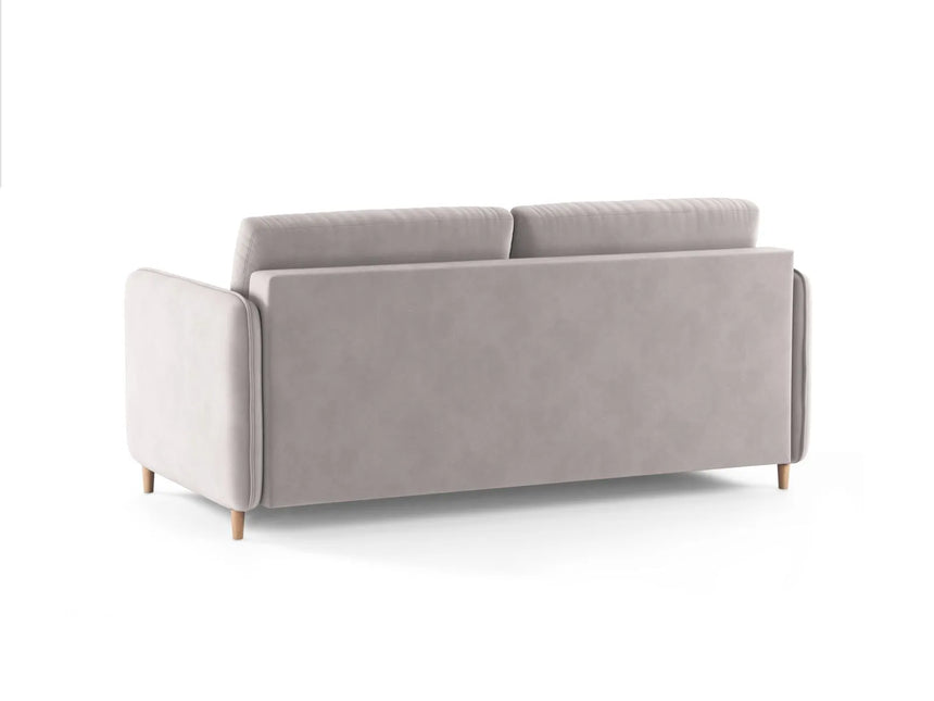 Simo 3-Sitzer Sofa mit Schlaffunktion, ausklappbar, aus Samt in Hellgrau (Salvador 16), 184x102 cm von Micadoni – Bild 5